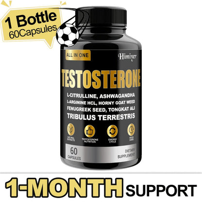 Male Testosterone Support Capsules with Maca Root, Epimedium, L-Citrulline & Ashwagandha, Men's Vitality