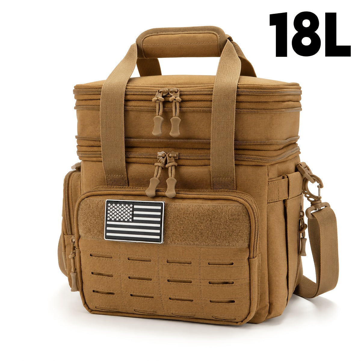 Tactical Insulated Cooler Lunch Box with MOLLE Webbing – Expandable & Leakproof, 3.7 Gal or 18L, for Hunting, Camping