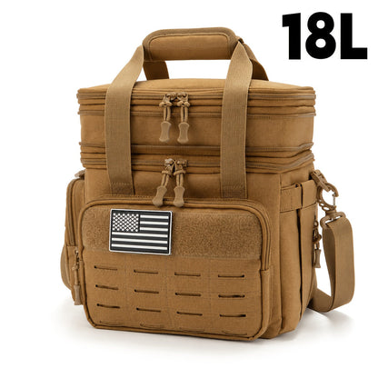 Tactical Insulated Cooler Lunch Box with MOLLE Webbing – Expandable & Leakproof, 3.7 Gal or 18L, for Hunting, Camping