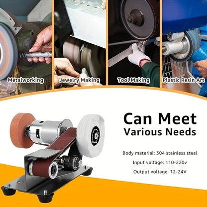 Mini Belt Sander 3-in-1 Electric Desktop Knife Sharpener 15 Degree 7 Speed Adjustable for Entryways, Bedrooms and Living Spaces