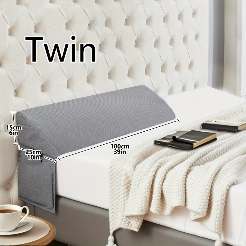 Mattress Gap Wedge Pillow in Twin, Full, Queen or King with Grey, White and Bamboo-Labeled Options