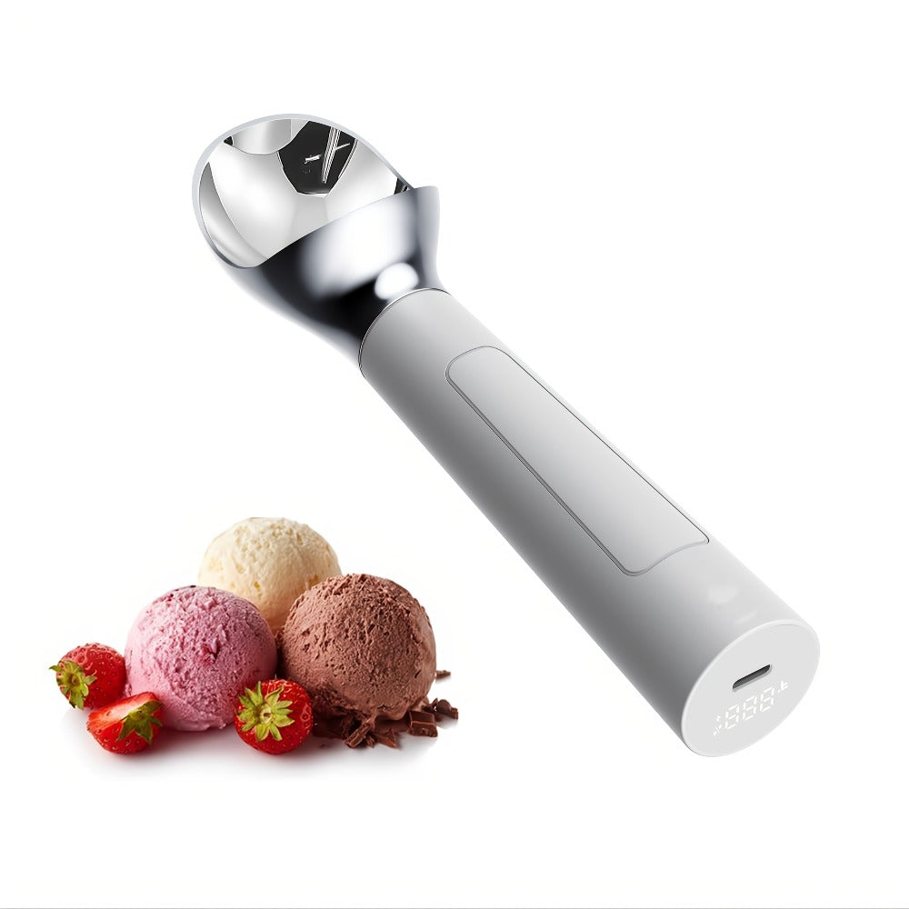 Heated Electric Ice Cream Scoop, USB-C Rechargeable with 3 Temperature Levels up to 158°F, Touch-Activated