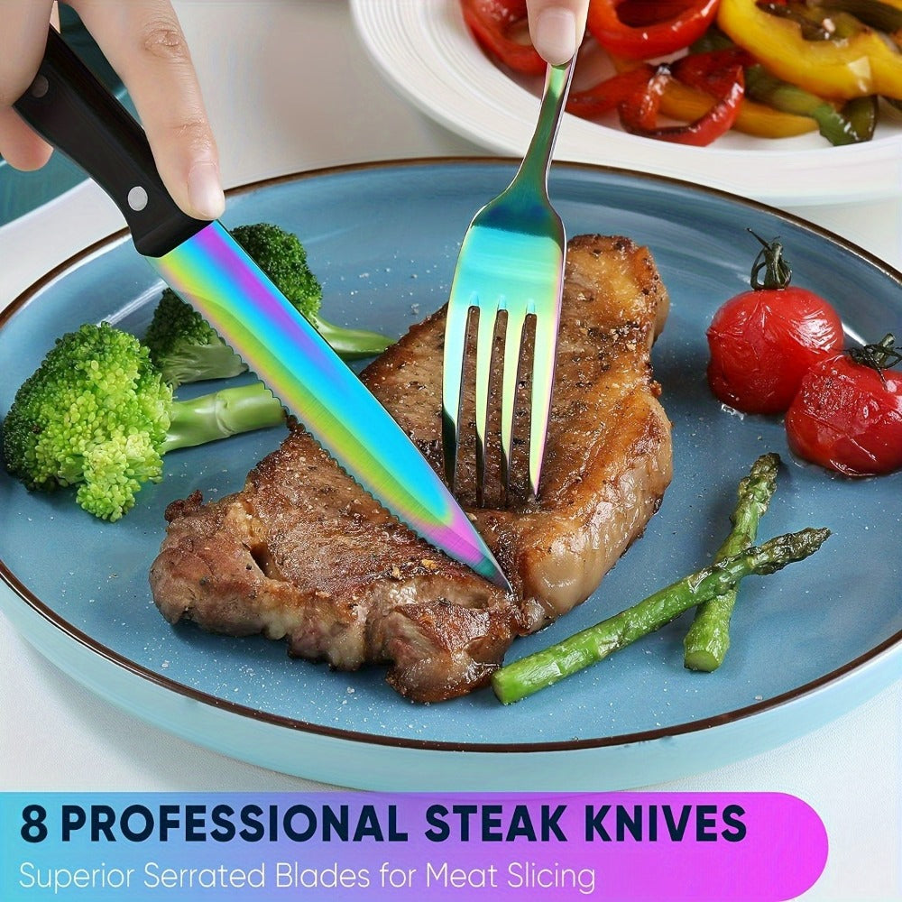 Stainless Steel Flatware Set, Mirror-Polished Cutlery Set for Home & Hotel, Gift Box Included, Silverware for Parties