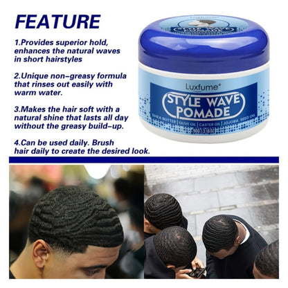 360 Wave Pomade for Men, Non-Greasy Hair Styling Cream for 360 Waves & Layered Wave Patterns