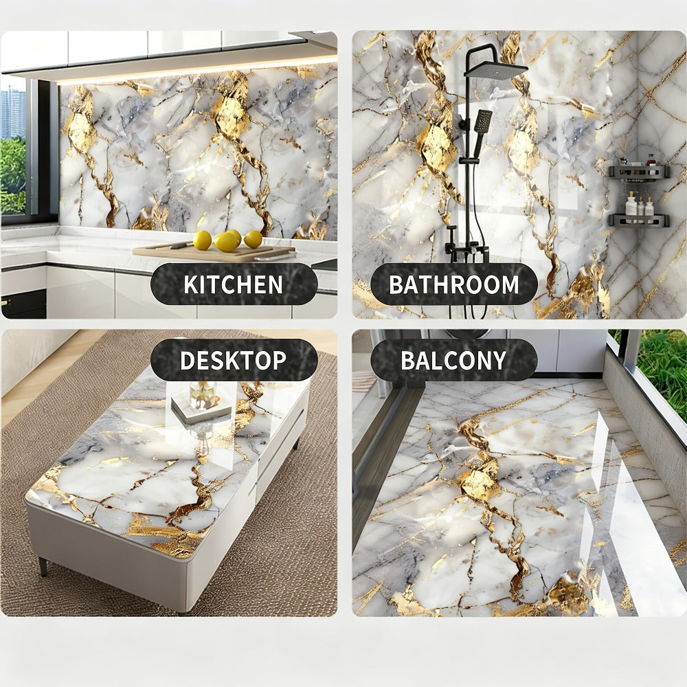Peel and Stick Wall Tiles 50/100pcs PVC Marble Self Adhesive Vinyl Tile Stickers for Bathroom Kitchen Living Room