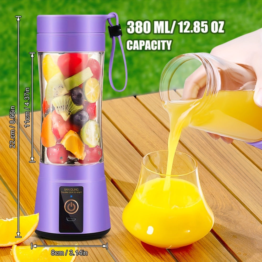 12.85-Ounce Six-Blade Slim Portable Blender Cup with Rechargeable Base and Five Color Options