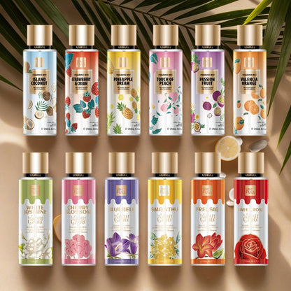 Floral Fruity Eau de Toilette Body Spray for Women 8.4oz – Long-Lasting Hair & Body Mist, 13 Scents Colorful Bottle