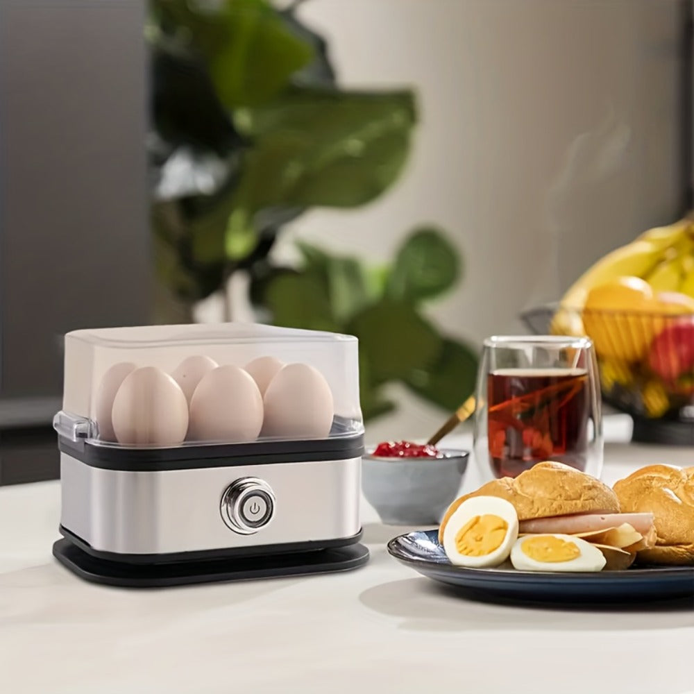 Rapid Electric Egg Cooker 6-Egg, 304 Stainless Steel Egg Boiler & Steamer for Hard, Medium & Boiled Eggs