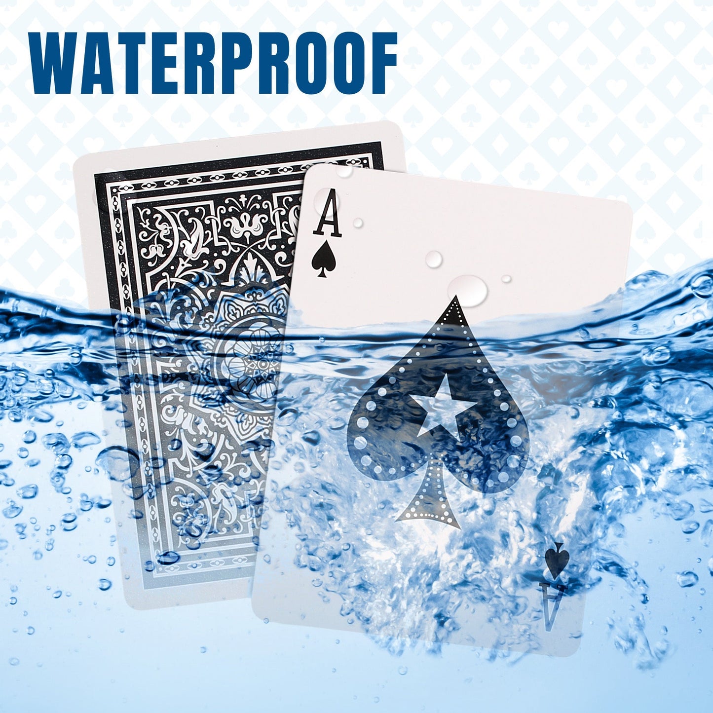 Waterproof Plastic Playing Cards – 2 Decks Poker Size Standard Index Cards with Cases, Washable Tear-Resistant PVC Game Cards for Poker