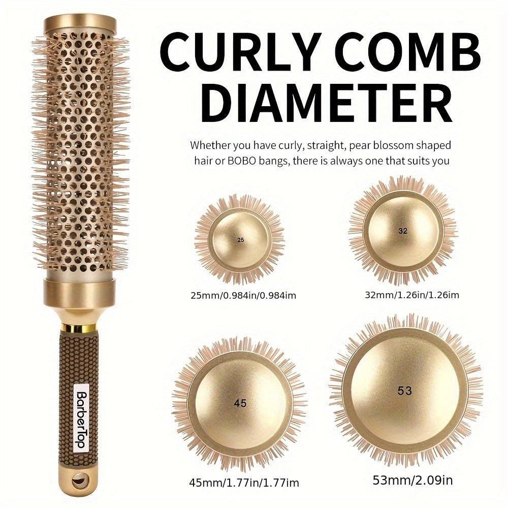 Round Hair Brush Nano Ceramic Ion, Heat Resistant Blowout Styling Roller Comb for Voluminous Bangs