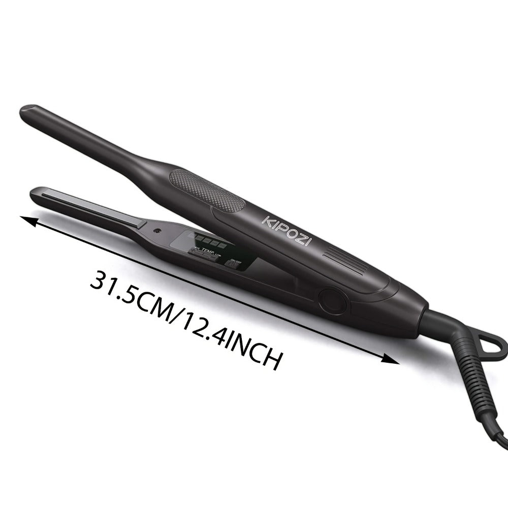Mini 0.3 Inch Hair Straightener 2-in-1 Curler Titanium Plates 5 Heat Settings 450°F, for Home, Travel and Salon Hair Styling