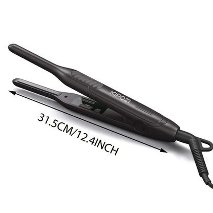 Mini 0.3 Inch Hair Straightener 2-in-1 Curler Titanium Plates 5 Heat Settings 450°F, for Home, Travel and Salon Hair Styling