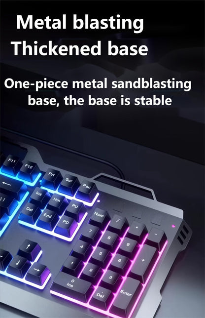 RGB Gaming Keyboard and Mouse Combo Wired USB, Backlit Keyboard & Mouse Set for PC Desktop Laptop Windows