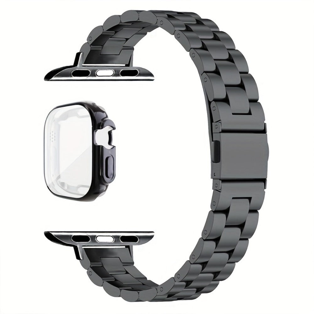 Slim Waist Apple Watch Steel Band & Half Shell Case 3-Piece Set for an Everyday Personal Care Routine