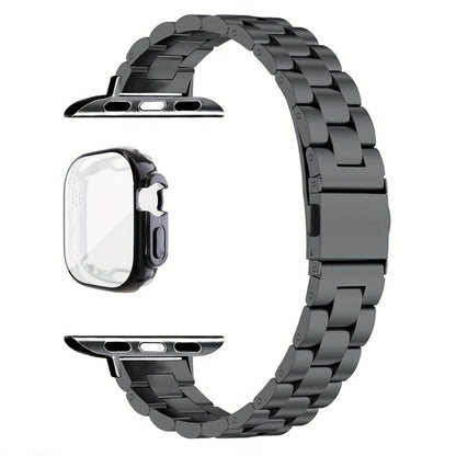 Slim Waist Apple Watch Steel Band & Half Shell Case 3-Piece Set for an Everyday Personal Care Routine
