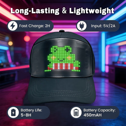 LED Party Hat App Controlled Programmable Light Up Hat, Custom Text Music Images for Rave Club Dance Halloween 4th of July Festival