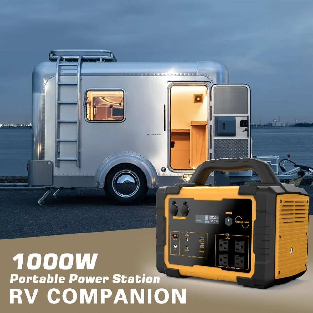 Portable Power Station 1075Wh/294Wh – 1000W/300W Solar Generator, Lithium Battery, 120V AC Outlet, for RV, Camping, Hiking