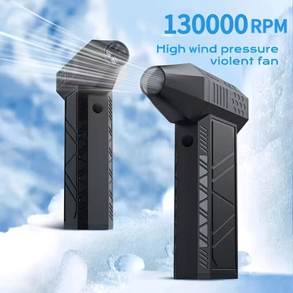 130000RPM Super Turbo Air Blower USB-C Fast Charging, 52M/S Hurricane Airflow, Adjustable Speed, 5000mAh Battery