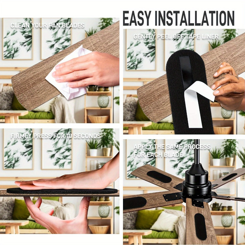 Ceiling Fan Blade Air Purifier Filters 30Pcs | Activated Carbon Odor & Dust Eliminator Pads | Home Kitchen Bedroom Office Indoor Air Quality