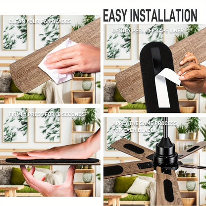 Ceiling Fan Blade Air Purifier Filters 30Pcs | Activated Carbon Odor & Dust Eliminator Pads | Home Kitchen Bedroom Office Indoor Air Quality