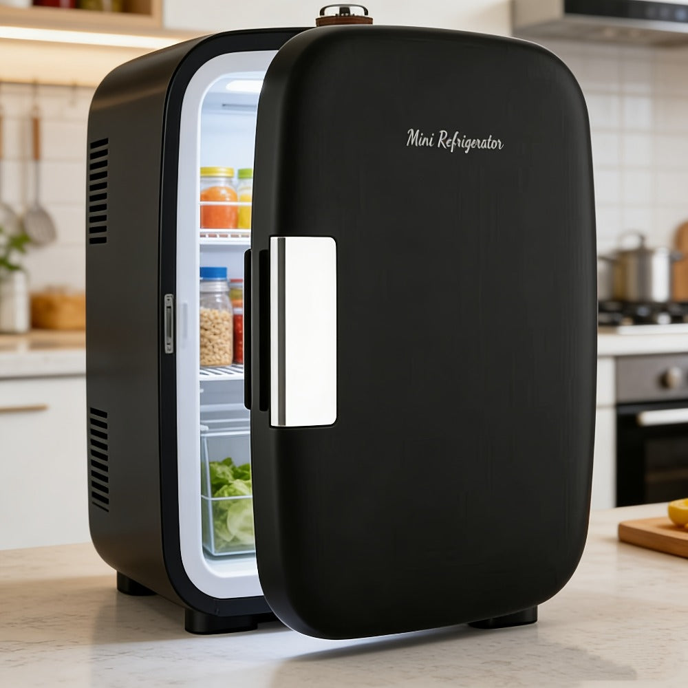 Mini Car Refrigerator, 4 Liter Compact Cooler & Warmer with 120V AC & 12V DC, Portable Mini Fridge for Car
