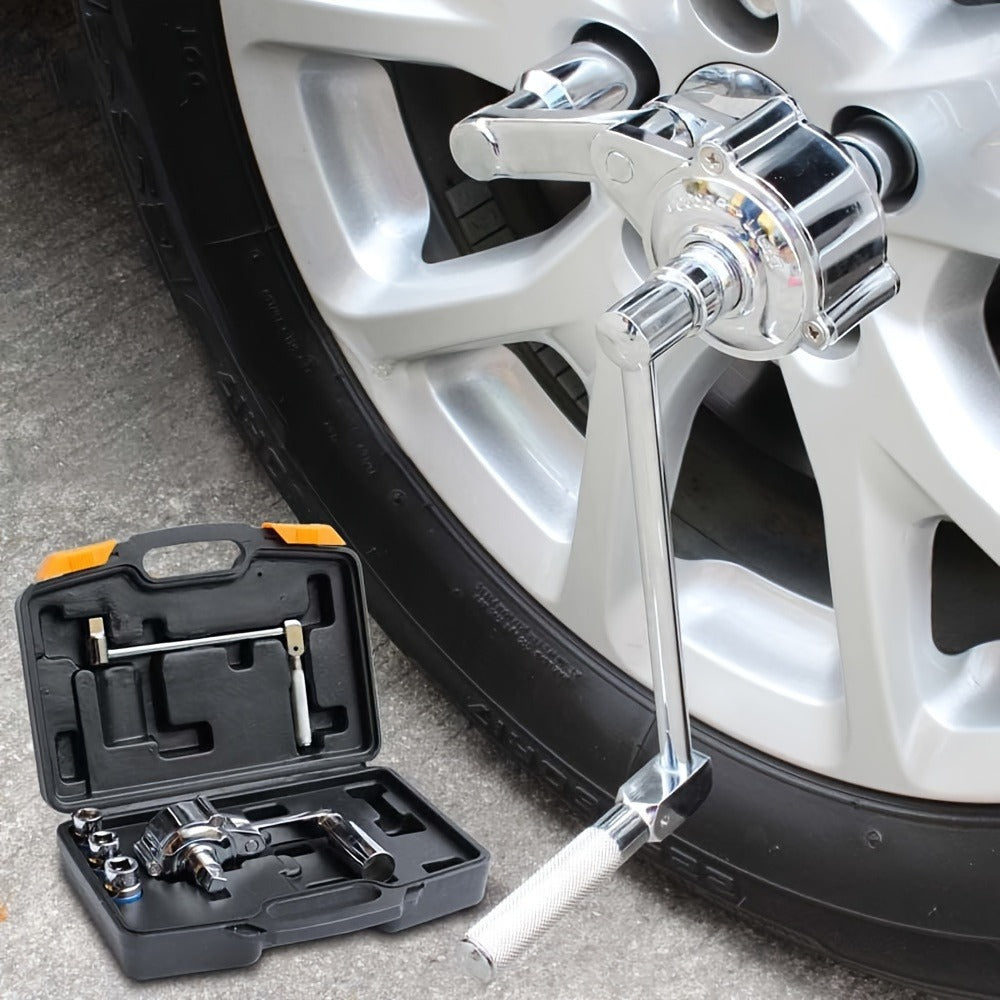 Torque Multiplier Wrench Set 1:16 400NM Lug Nut Remover, 1/2 Drive Labor-Saving Tire Changing Kit with 17mm 19mm 21mm Sockets