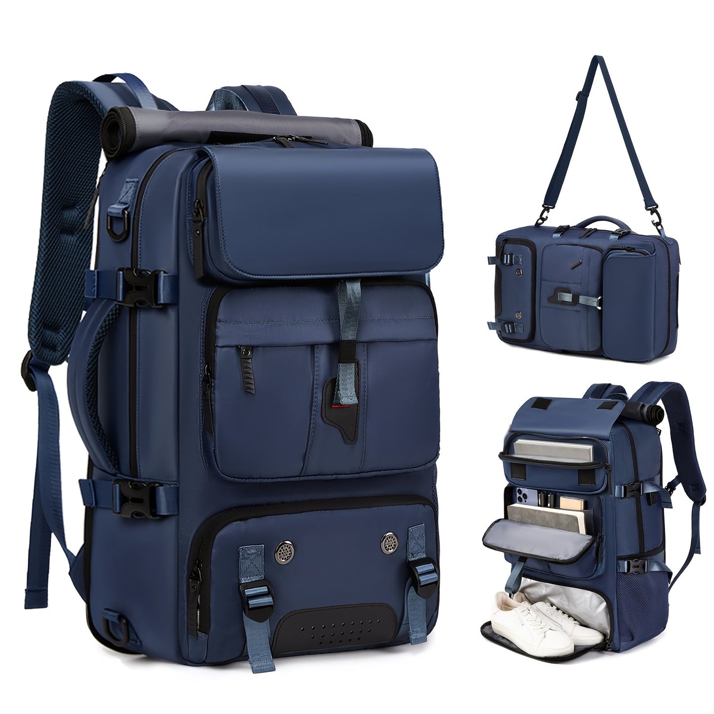 Laptop Backpack with Shoe Compartment, USB Port and Large Travel Storage in Eight Colors for Daily Use