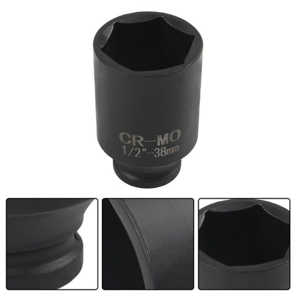 Deep Impact Socket Set 9pcs 29-38mm – 1/2" Drive Metric Axle Hub Nut Sockets for Installation & Removal, Heavy-Duty Plastic Construction