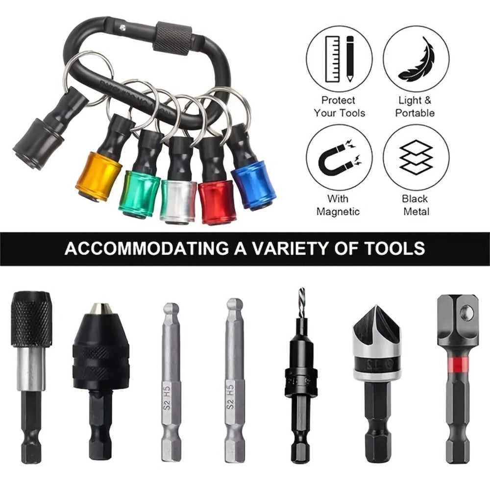 Magnetic Drill Bit Keychain Set Funny Novelty Trick Tool Gift for Men Dad Husband Him for Entryways, Bedrooms and Living Spaces