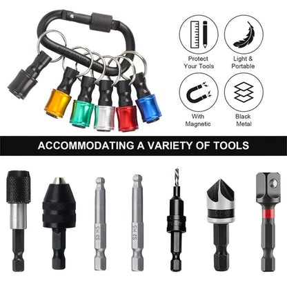 Magnetic Drill Bit Keychain Set Funny Novelty Trick Tool Gift for Men Dad Husband Him for Entryways, Bedrooms and Living Spaces