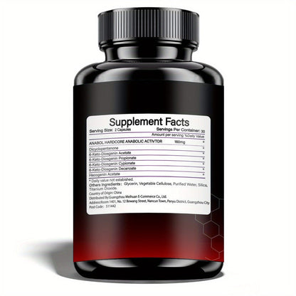 Anabol Hardcore Anabolic Activator for Men, Advanced Energy, Strength & Performance Formula with 6-Keto-Diosgenin & Hecogenin