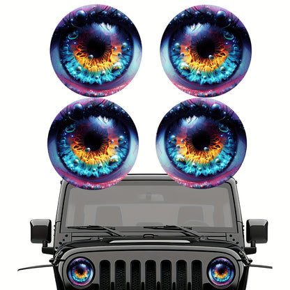 3D Beast Eye Headlight Stickers – Funny Car Headlight Decals for Jeep Round Headlights, Truck Body, Bumper & Window Decoration