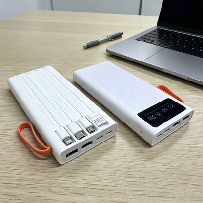 Power Bank for Camping, 10000-30000mAh with 15W Charging, Four-in-One Cable and Four-Mode Camping Light