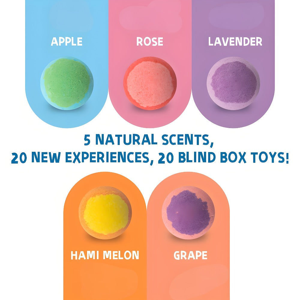 Kids Bath Bombs with Surprise Inside 20 Pack – Fizzy Bath Balls with Hidden Toy for Boys Girls Toddlers