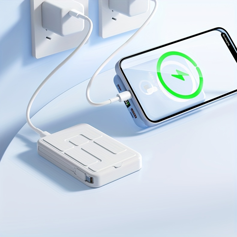 10000mAh Mobile Power, 22.W Magnetic Charging Treasure, Comes with Convenient Dual Cable, with LED Power Display