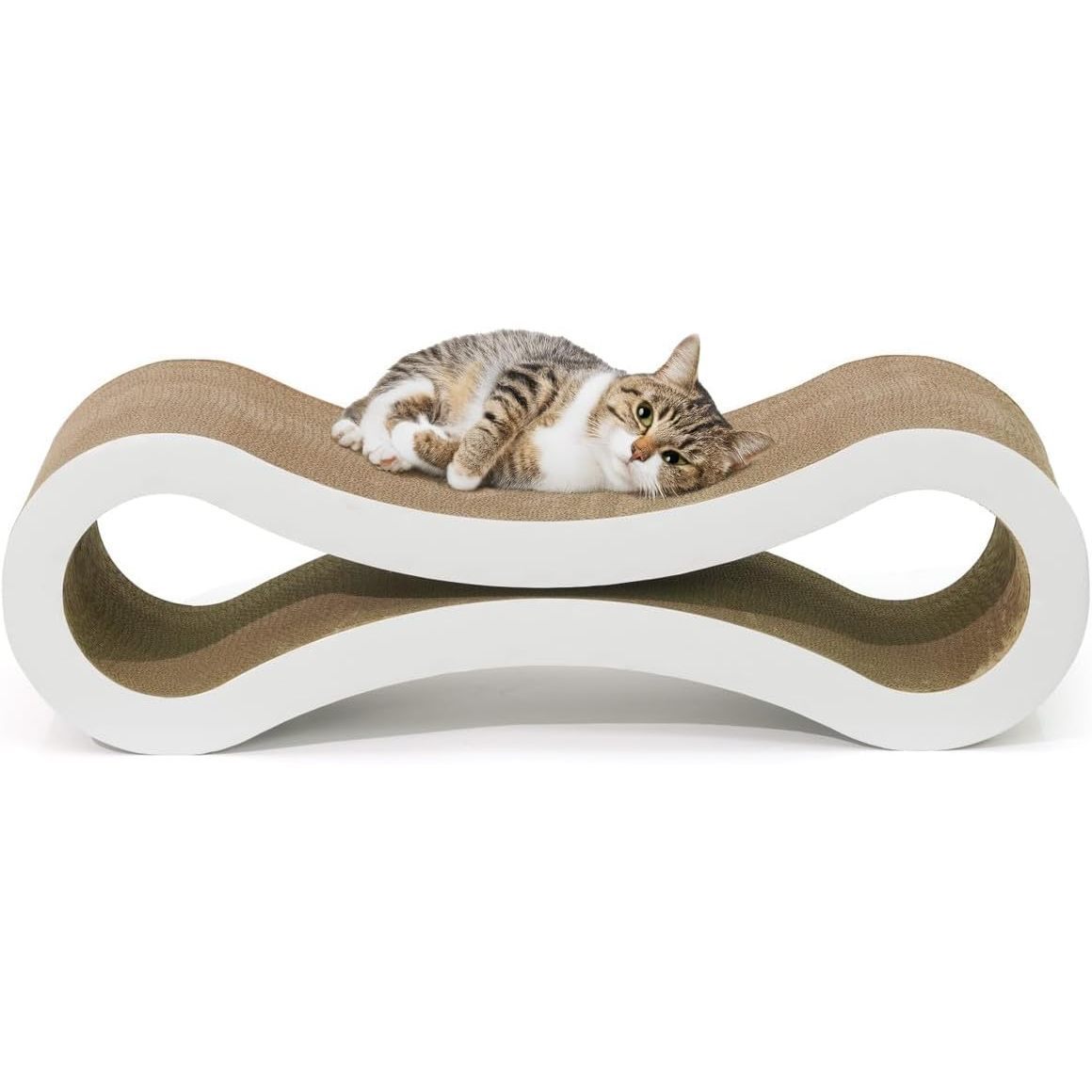 Cat Scratcher Lounger Large Infinity Reversible Cardboard Scratching Pad Board for Indoor Cats, 5-Layer High-Density Cat Scratch Bed