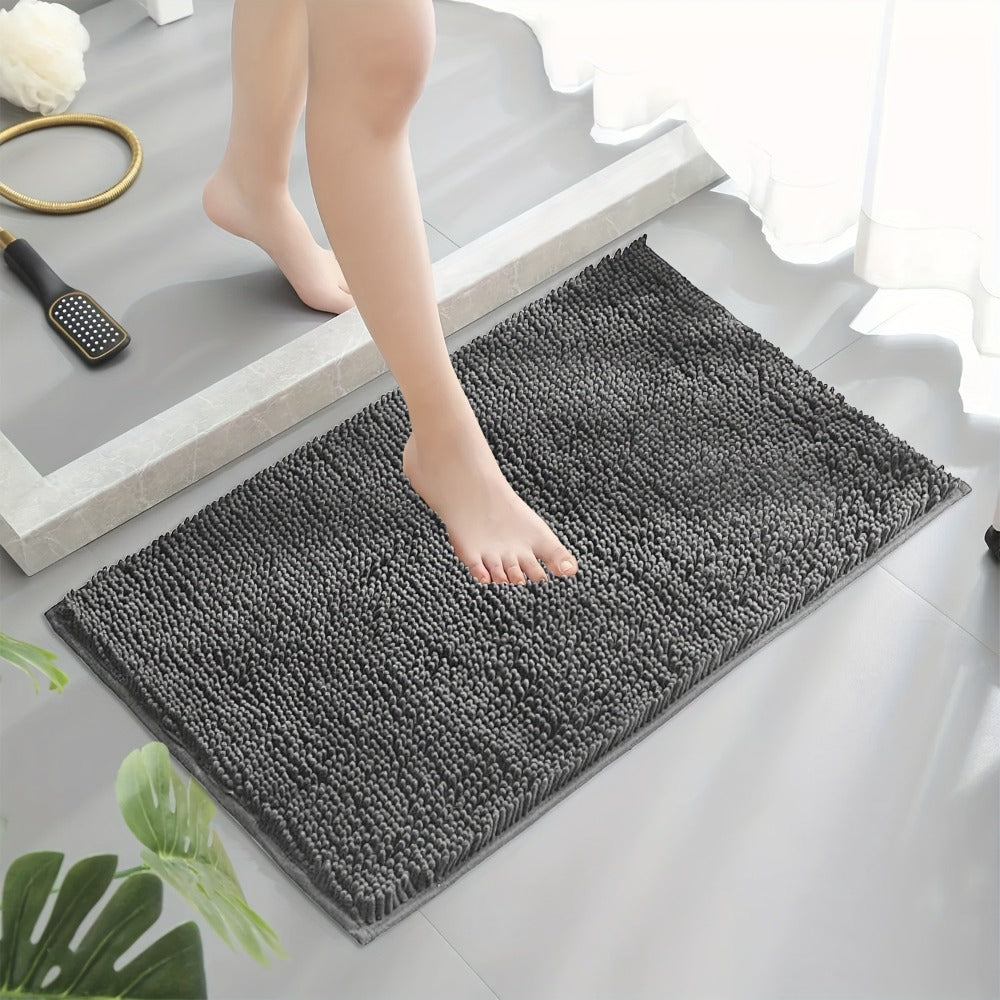 Chenille Bath Rug Extra Thick Bathroom Mat, Multiple Sizes & Colors for Entryways, Bedrooms and Living Spaces