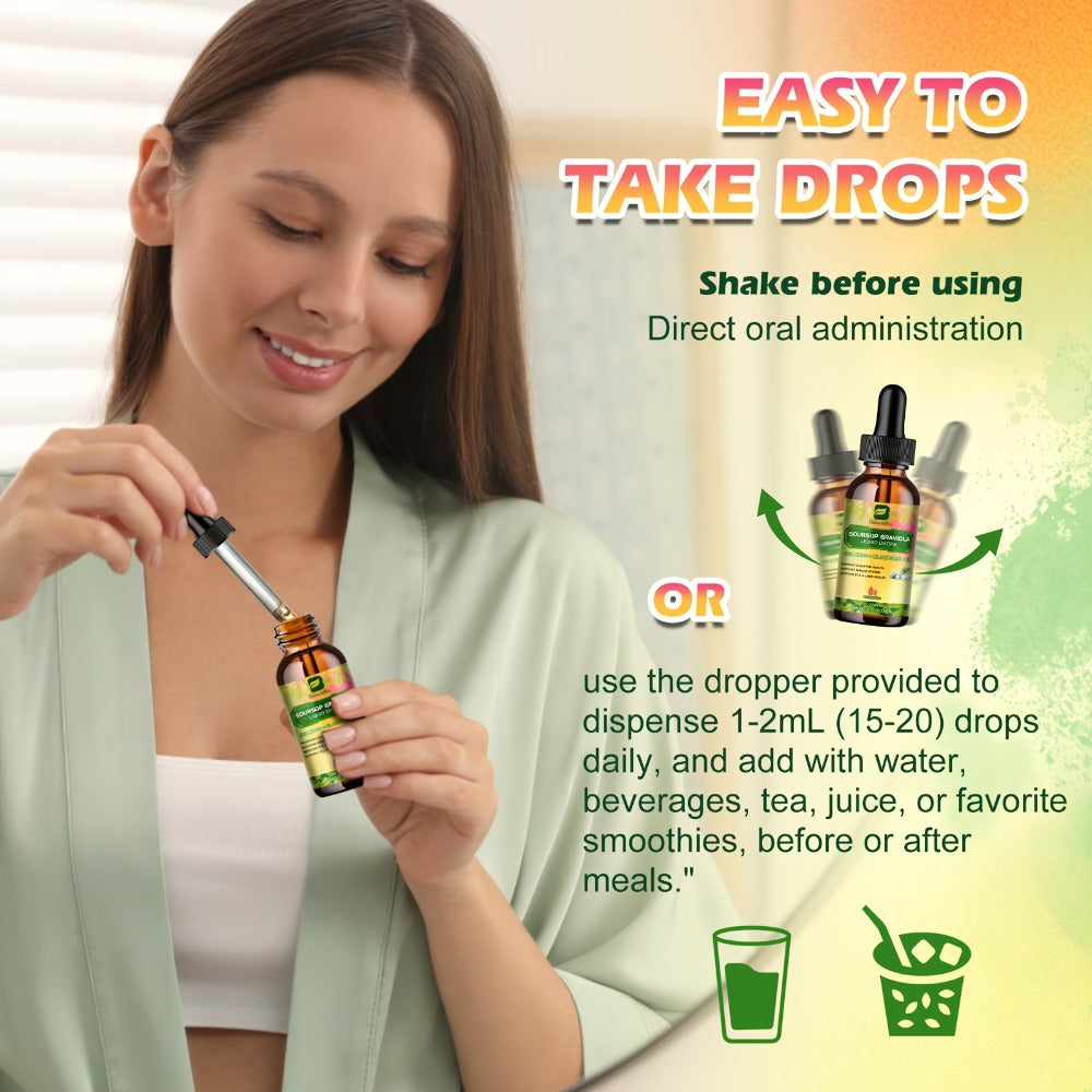 [8-IN-1 Soursop Drops] 1/3 Bottles 8-IN-1 Soursop Liquid Drops, Graviola Leaf & Fruit Complex Supplement With Sea Moss