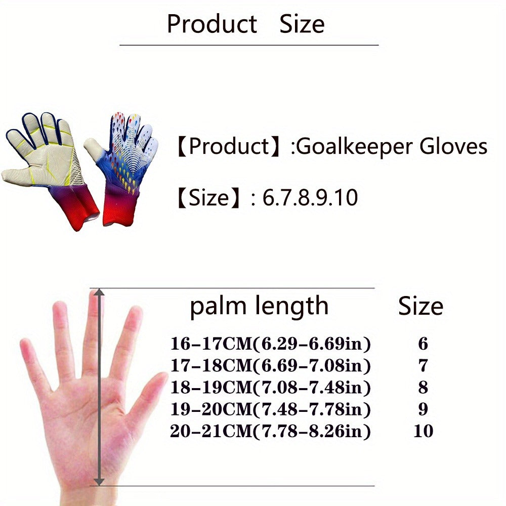 Silicone Grip Goalkeeper Gloves with Superior Traction – Available in 6 Colors & 5 Sizes, Professional Soccer & Rugby Goalie Gloves for Men