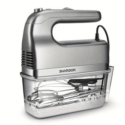 Electric Hand Mixer 250W with Storage Case, 5-Speed Plus Turbo Handheld Mixer with 5 Stainless Steel Attachments (2 Beaters