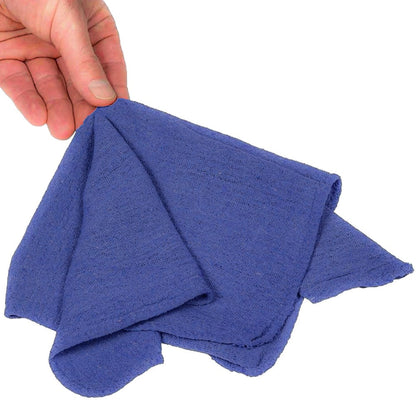 Cotton Shop Rags 12x14 Inch Absorbent Lint-Free Cleaning Towels Multipurpose Shop Towels for Automobile Garage Industry Home Red White Navy