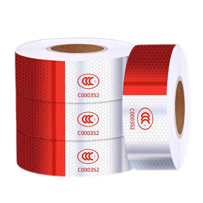 DOT-C2 Reflective Tape 2"x60' High Intensity Prismatic Self-Adhesive Safety Strip – Waterproof Wear-Resistant Ultra Bright for Cars Trucks