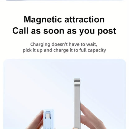 Magnetic Power Bank 10000mAh USB-C Fast Charging, Built-in Cable, Charges 5 Devices & Laptops Simultaneously