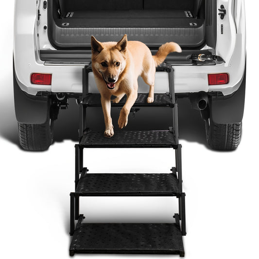 Dog Ramp for Car SUV Truck Portable Folding Pet Steps – Non-Slip Surface Lightweight Dog Car Ramp for Large Dogs