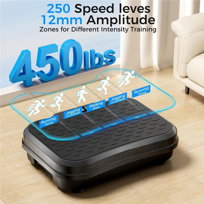 Vibration Platform Machine 2025 Upgraded – 450 LB Capacity Whole Body Vibration Trainer for Lymphatic Drainage, Blood Circulation