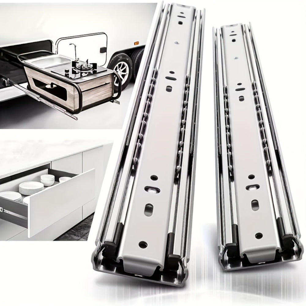 Full Extension Ball Bearing Drawer Slides 2-Pack in 10, 14 or 16-Inch Lengths for Kitchen, Dresser and Office Cabinets