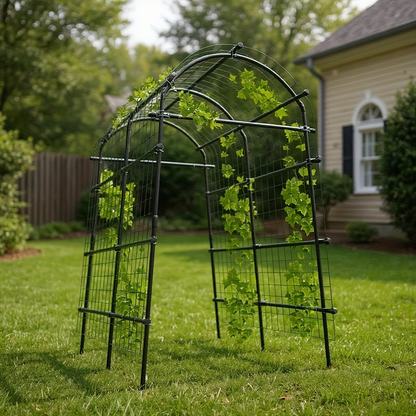 Climbing Arch Trellis 7.5ft Adjustable Metal Grid Garden Archway