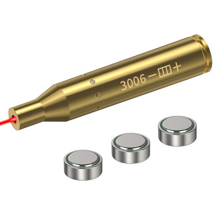 Red Laser Bore Sighter Multi-Caliber Firearms Calibration Tool 9mm 45ACP 308Win 223Rem 12GA 7.62 38SPL 44Mag Battery Included for Shooting