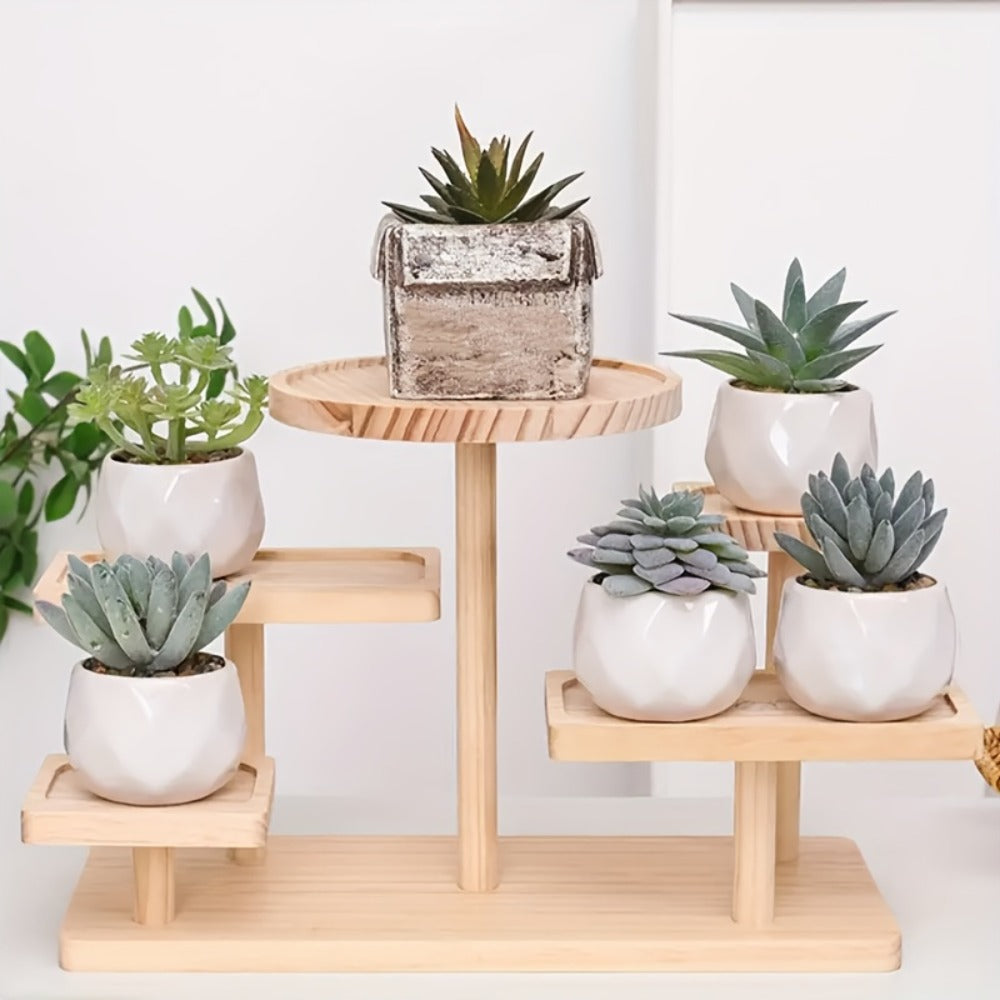 Tiered Wooden Display Stand Libra Balance Scale Style for Laundry Rooms, Closets and Home Organization