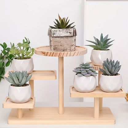 Tiered Wooden Display Stand Libra Balance Scale Style for Laundry Rooms, Closets and Home Organization